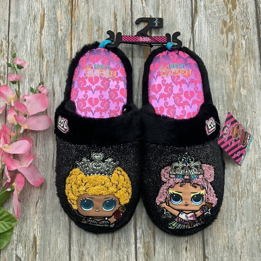 Little Girl LoL Surprise! Graphic Comfy Lounge Slippers Shoes Size 2/3